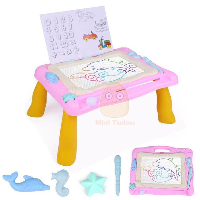 Kids Colorful Magnetic Drawing Board - Plastic Writing Painting Desk Early Educational Toys For Children Gifts (8X1)