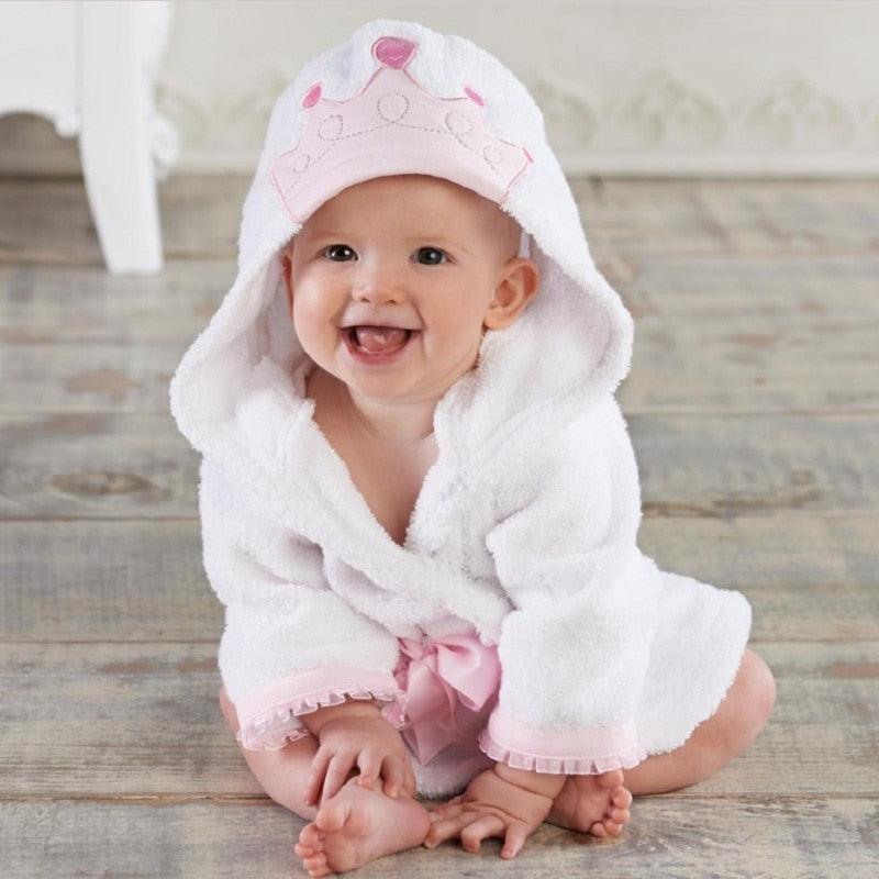 Princess Crown Children Bath Towel - Newborn Blankets Baby Girl Bathrobe Hooded (2X1)