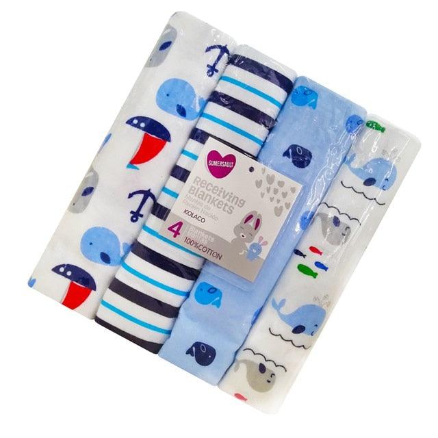 Amazing 4pcs/Lot Cotton Flannel Newborn Baby Blankets - Cotton Throws Baby Blanket - Grasping Carpe 76 x 76 cm (X6)(F1)(D1)