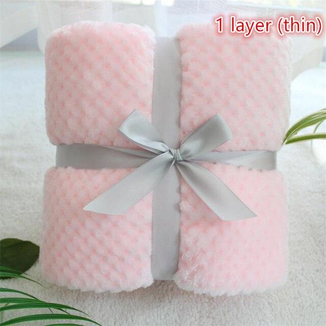 Gorgeous 3D fluffy super soft kids - bed spread pink blue - cozy baby blanket spring toddler bedding quilt coral (1X1)(F1)