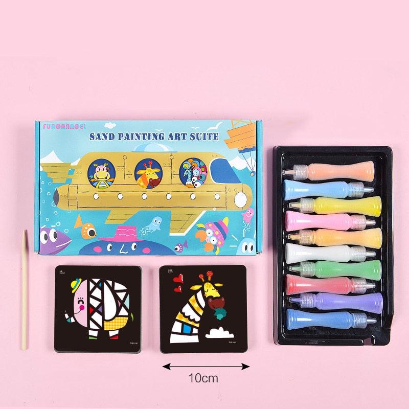 Education Sand Painting Set Art Crafts Toys - Children Crafts Christmas Toys For Boys Books (D2)(8X1)