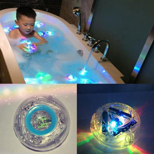 1pcs Kids' Bathroom Colorful LED Light Toy - Waterproof In Tub Float Light Show Bath - Fun Time Baby Bath Toys (D1)(4X1)