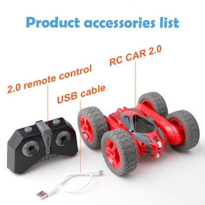 360 Degree Rotating Double Sided Flip Remote Control Vehicle - RC Stunt Car 2.4G 4CH Drift Deformation Buggy Roll Car (1X2)(F2)(3X2)(5X2)
