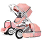 New Trend Luxury Baby Stroller 3 in 1 with Car Seat Portable - Reversible High Landscape - Hot Mom Pink Stroller (X3)(F1)