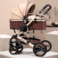 New Trend Luxury Baby Stroller 3 in 1 with Car Seat Portable - Reversible High Landscape - Hot Mom Pink Stroller (X3)(F1)