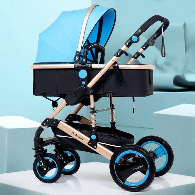 New Trend Luxury Baby Stroller 3 in 1 with Car Seat Portable - Reversible High Landscape - Hot Mom Pink Stroller (X3)(F1)