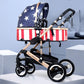 New Trend Luxury Baby Stroller 3 in 1 with Car Seat Portable - Reversible High Landscape - Hot Mom Pink Stroller (X3)(F1)