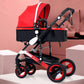 New Trend Luxury Baby Stroller 3 in 1 with Car Seat Portable - Reversible High Landscape - Hot Mom Pink Stroller (X3)(F1)