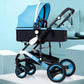 New Trend Luxury Baby Stroller 3 in 1 with Car Seat Portable - Reversible High Landscape - Hot Mom Pink Stroller (X3)(F1)