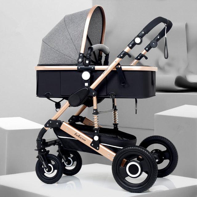 New Trend Luxury Baby Stroller 3 in 1 with Car Seat Portable - Reversible High Landscape - Hot Mom Pink Stroller (X3)(F1)