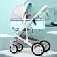 New Trend Luxury Baby Stroller 3 in 1 with Car Seat Portable - Reversible High Landscape - Hot Mom Pink Stroller (X3)(F1)