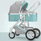 New Trend Luxury Baby Stroller 3 in 1 with Car Seat Portable - Reversible High Landscape - Hot Mom Pink Stroller (X3)(F1)