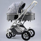 New Trend Luxury Baby Stroller 3 in 1 with Car Seat Portable - Reversible High Landscape - Hot Mom Pink Stroller (X3)(F1)