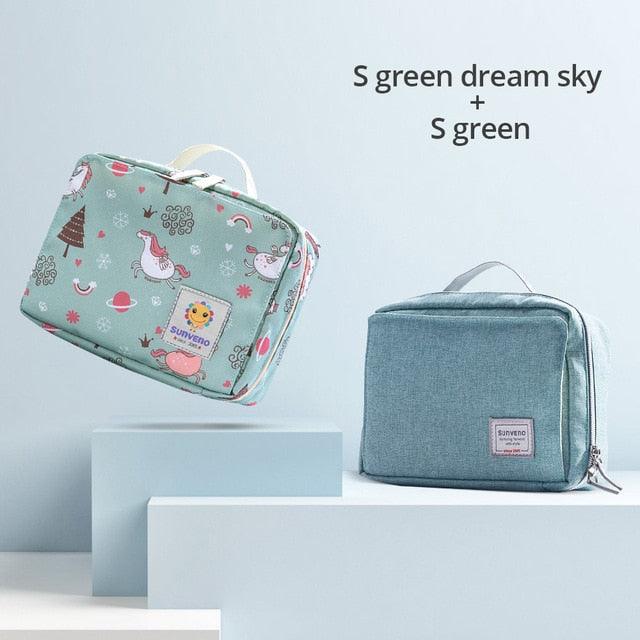 Baby Diaper Maternity Bag - Disposable Reusable Fashion Prints - Wet Dry Diaper Bag Double Handle (X1)