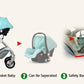 New Trend Luxury Baby Stroller 3 in 1 with Car Seat Portable - Reversible High Landscape - Hot Mom Pink Stroller (X3)(F1)