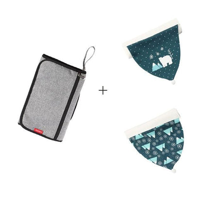 Waterproof Multi Function Baby Portable Changing Pad, Diaper Bag, Travel Mat Station Grey Large (D1)