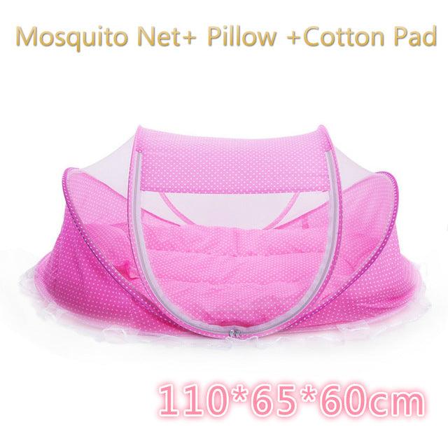 Baby Bedding Crib - Netting Folding Baby Mosquito Nets Bed - Mattress Pillow Three-piece Suit For 0-3 Years Old Children (X5)(3X1)