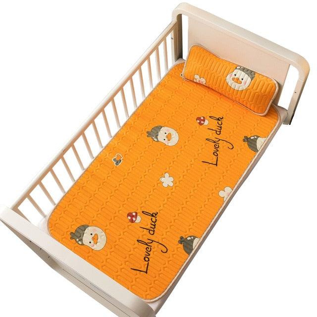 Newborn Cool Baby Mat Infant Mattress Cover -Toddler Soft Breathable Crib Fitted Sheet Cartoon Bedding Set (X7)(F1)