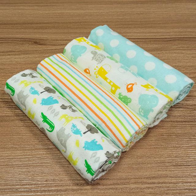 Amazing 4pcs/Lot Cotton Flannel Newborn Baby Blankets - Cotton Throws Baby Blanket - Grasping Carpe 76 x 76 cm (X6)(F1)(D1)
