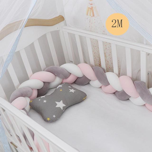 1M/2M/3M Baby Bumper Bed Braid Knot Pillow Cushion Bumper (3X1)(F1)