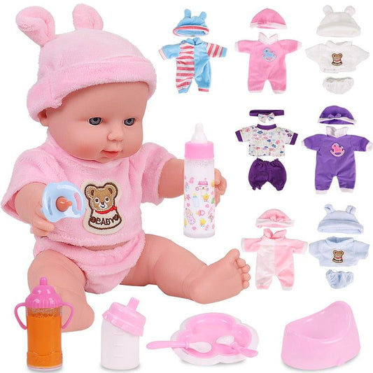 Cute 12 inches Bebe Reborn Toys - Dolls For Baby Girl - Newborn Full Silicone Toys - Gift For Children (D2)(4X2)