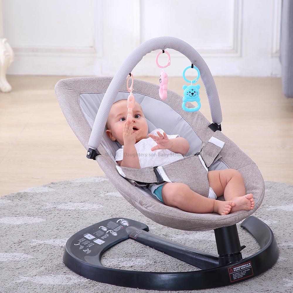 Baby Safety Swing Bouncer Rocking Chair - For Newborn 0-7 - Baby Sleeping Basket Automatic Cradle - With Seat Cushion Rocker Chair (D1)(X8)