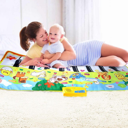 135X58CM Large Size Musical Baby Mat - Animal Theme Educational Learning Toy - Children Playing Music Mat (F2)(2X2)