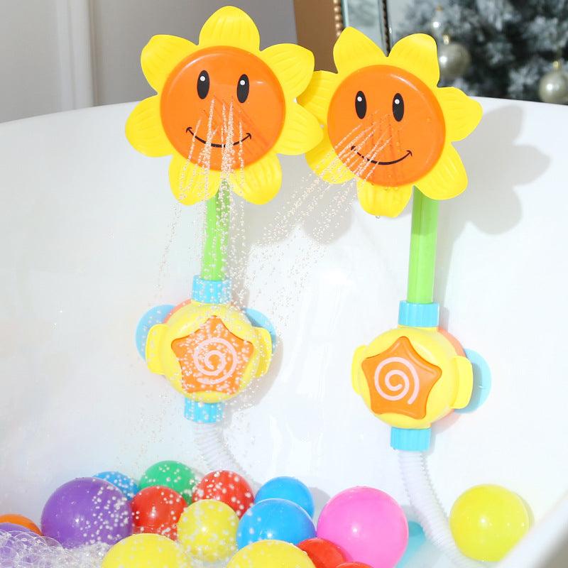 Baby Bath Toy - Water Bathing Tub Sunflower - Shower Faucet Spray Water Swimming - Bath Children Funny Water Game (4X1)