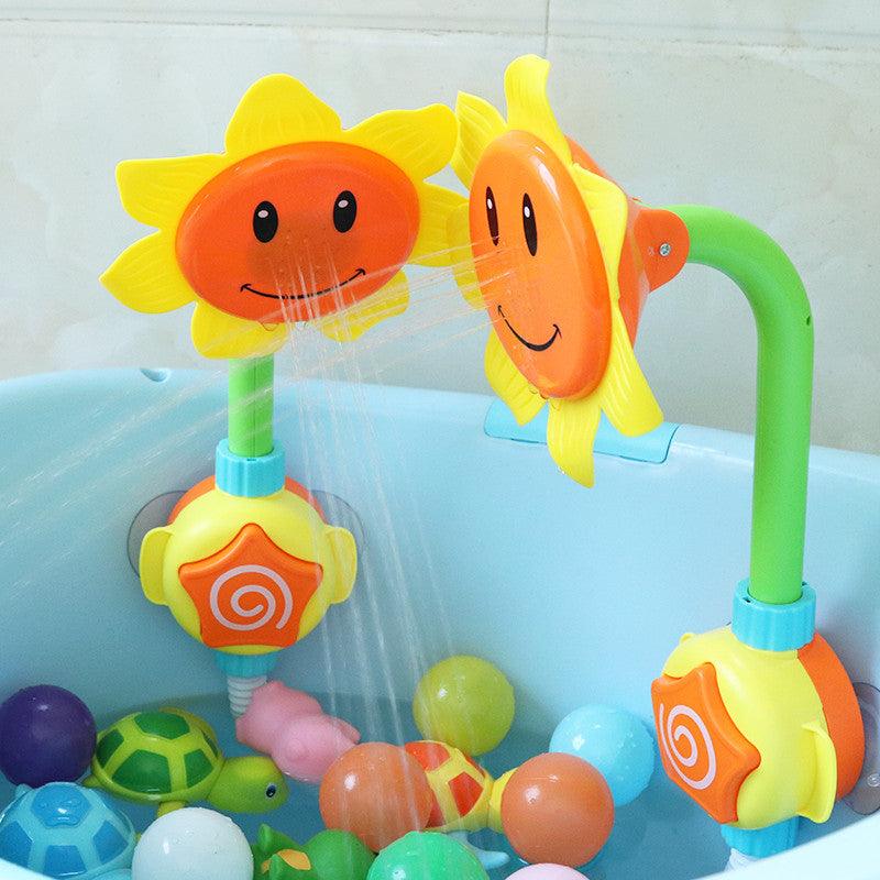Baby Bath Toy - Water Bathing Tub Sunflower - Shower Faucet Spray Water Swimming - Bath Children Funny Water Game (4X1)