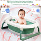 Gorgeous Folding Baby Bathtub Newborn Toddler Collapsible Bath Support w/ Cushion Green (1U1)(4X1)