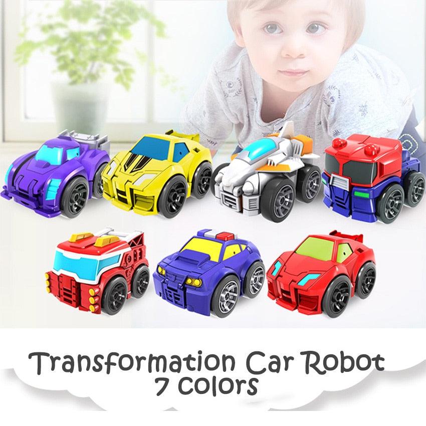 So Cute Transformation Deformation Robot Truck Racing Car Model - Mini Free-Wheel Toys Lovely Gift for Children (3X2)(F2)