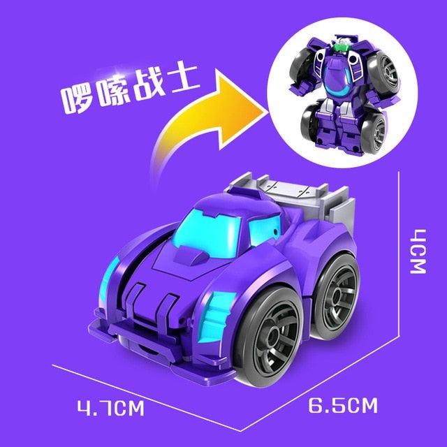 So Cute Transformation Deformation Robot Truck Racing Car Model - Mini Free-Wheel Toys Lovely Gift for Children (3X2)(F2)