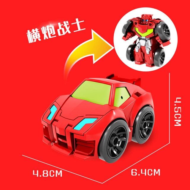 So Cute Transformation Deformation Robot Truck Racing Car Model - Mini Free-Wheel Toys Lovely Gift for Children (3X2)(F2)