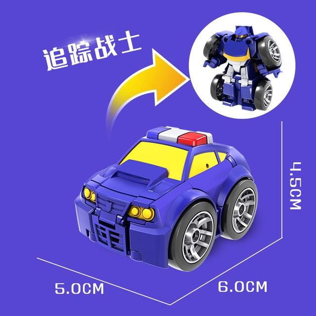 So Cute Transformation Deformation Robot Truck Racing Car Model - Mini Free-Wheel Toys Lovely Gift for Children (3X2)(F2)