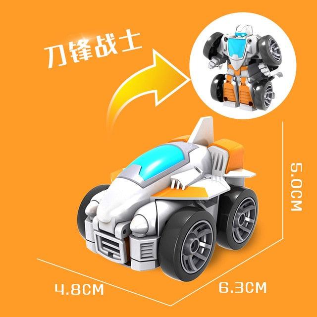 So Cute Transformation Deformation Robot Truck Racing Car Model - Mini Free-Wheel Toys Lovely Gift for Children (3X2)(F2)