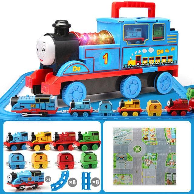 Great Sound And Light Orbital Track Toy Set - Big Size Train Storage Box - Children Christmas and birthday Gift (3X2)