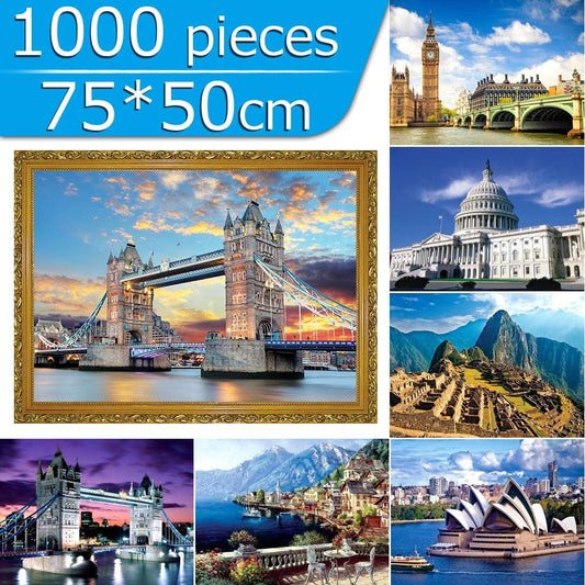 Puzzle 1000 Pieces 75*50 cm world Famous Landscape Pattern - Adult Puzzles - Kids Educational Toys (7X2)(F2)