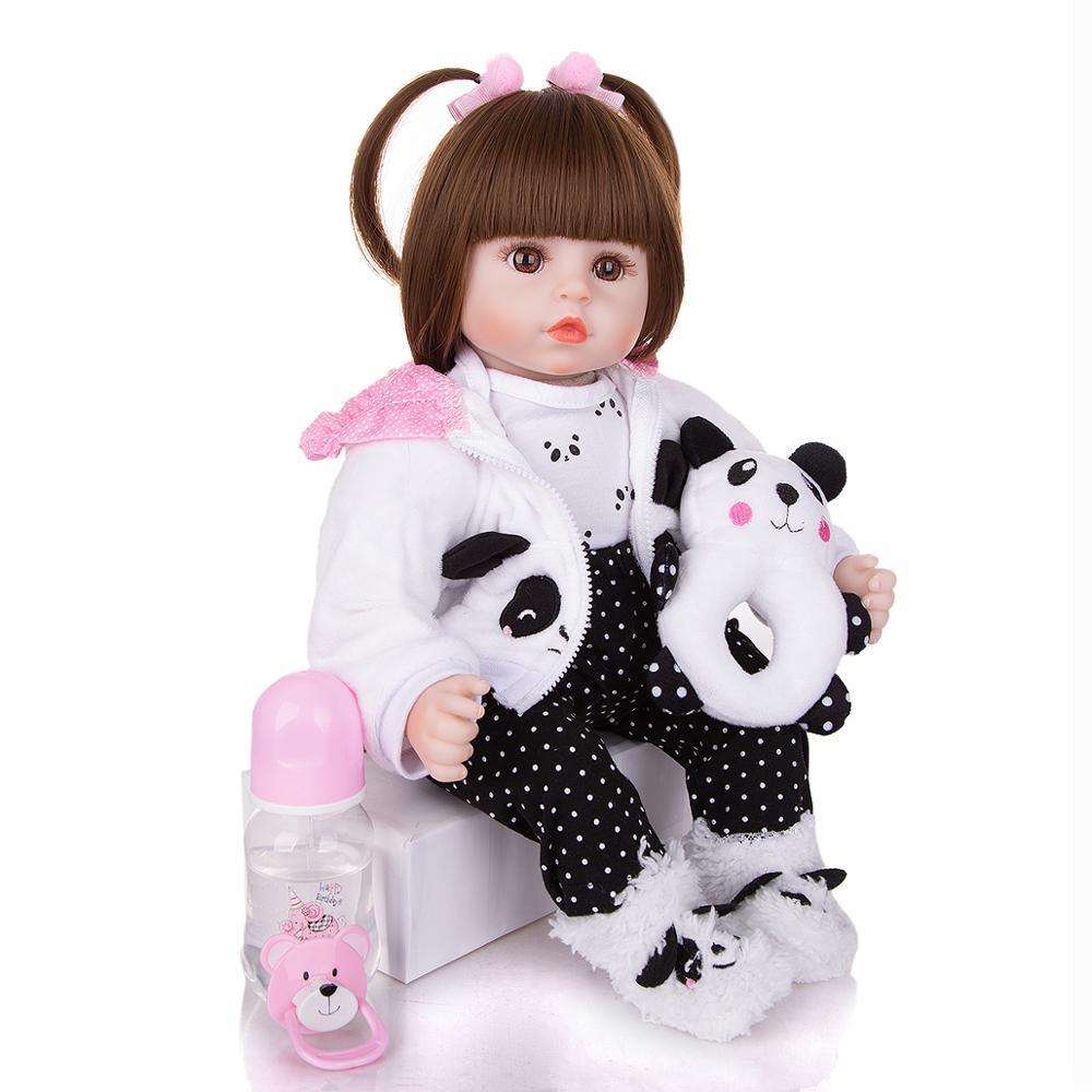 Limited Collection Reborn Baby Doll - Cloth Body Stuffed Lifelike Babies Alive Doll - Cosplay Panda Toy - Toddler Birthday Gift (4X2)(F2)