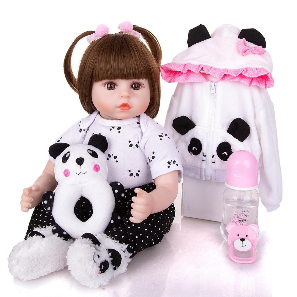 Limited Collection Reborn Baby Doll - Cloth Body Stuffed Lifelike Babies Alive Doll - Cosplay Panda Toy - Toddler Birthday Gift (4X2)(F2)