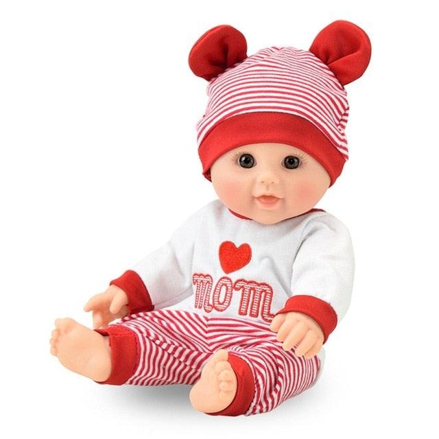 30CM Baby Reborn Dolls - Soft Baby Doll Toy - Cloth Body Stuffed Realistic Baby Doll - Toddler Birthday (4X2)(F2)