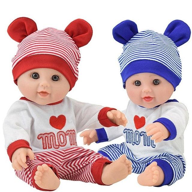 30CM Baby Reborn Dolls - Soft Baby Doll Toy - Cloth Body Stuffed Realistic Baby Doll - Toddler Birthday (4X2)(F2)
