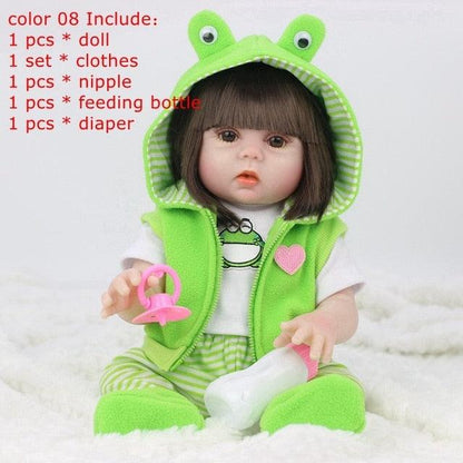 Fabulous 45CM Full Silicone Drinking Water Pee Reborn Baby Doll Toy For Girl (4X2)