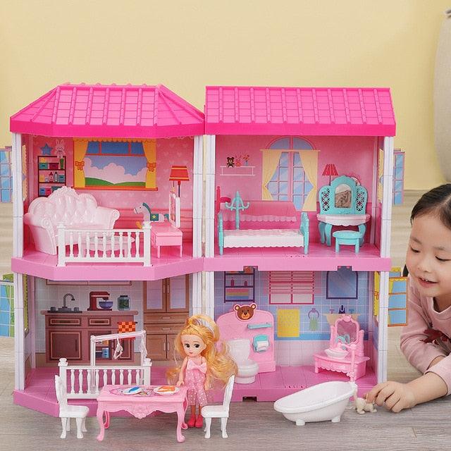 New Trending Baby Doll House - Girls Pretend Toy Play -Handmade Castle - Birthday Educational Gifts (4X2)(1X3)