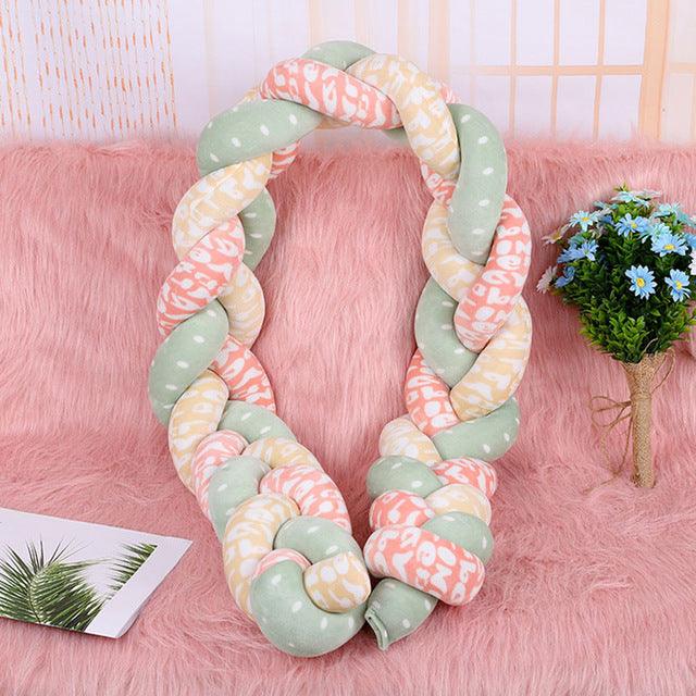 Newborn Bed Bumpers knot Baby Crib Pad Cotton - Protector Baby Crib Bumper Pillow Infant Kids Bed Room (D1)(3X1)