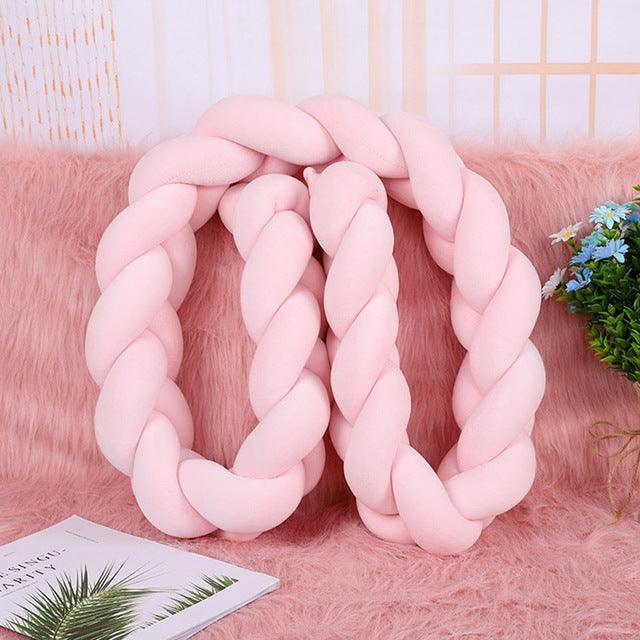 Newborn Bed Bumpers knot Baby Crib Pad Cotton - Protector Baby Crib Bumper Pillow Infant Kids Bed Room (D1)(3X1)