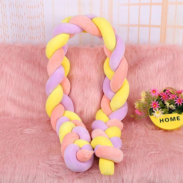 Newborn Bed Bumpers knot Baby Crib Pad Cotton - Protector Baby Crib Bumper Pillow Infant Kids Bed Room (D1)(3X1)