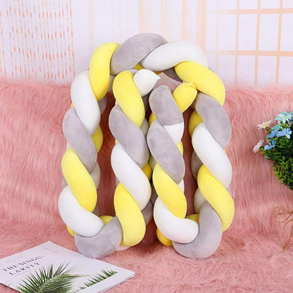 Newborn Bed Bumpers knot Baby Crib Pad Cotton - Protector Baby Crib Bumper Pillow Infant Kids Bed Room (D1)(3X1)