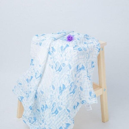 Newborns Kids Wash Beach 6 Layer Big Baby Towel - Cotton Cartoon Muslin Gauze Squares Cloth - Infant Swaddle Bath Blankets (D1)(2X1)