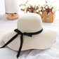 Great Foldable Wide Brim Floppy Girls Straw Hat - Sun Beach Women's Summer Hat (D44)(WH8)