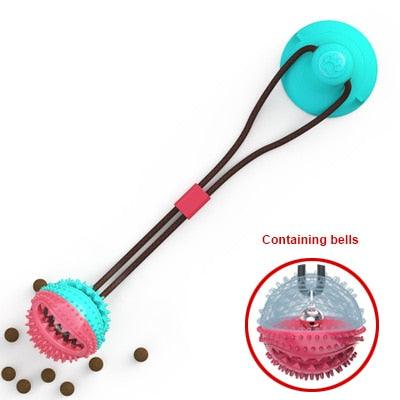 Suction Cup Tug Dog Toy - Push Elastic Ropes Pet Tooth Cleaning Chewing Playing IQ Treat Puppy Cats Toys (1U73)